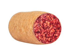 Vintage wine cork cap red circle isolated on the white background