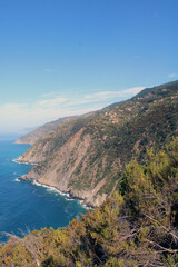 Fototapeta na wymiar La costa della località Tramonti nel parco delle Cinque Terre