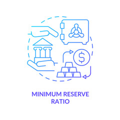 Minimization of reserve ratio concept icon. Bank regulation system requirements. Monetary policy instrument abstract idea thin line illustration. Vector isolated outline color drawing
