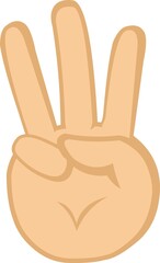 Obraz premium Vector illustration of a cartoon hand counting to three