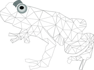 This is an image of low poly vector illustration of Frog.