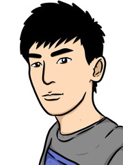 cute man cartoon on white background