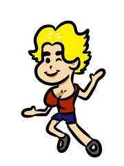 cute woman cartoon on white background