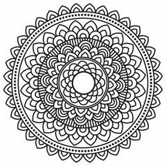 Vector Mandala design, black and white mandala, Floral mandala design, mandala outline that you can use as a coloring book page	