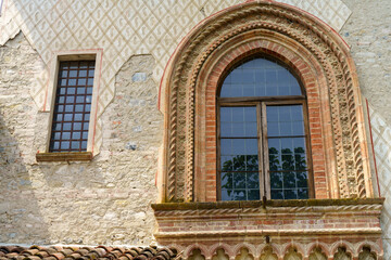 Historic village of Grazzano Visconti, Piacenza, in medieval style