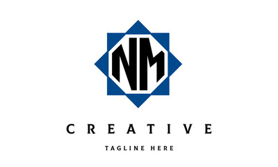 Naklejka premium NM double square latter logo vector