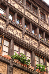 Elsässer Fachwerk; Fassade am Straßburger Kuttelmarkt (Place des Tripiers)