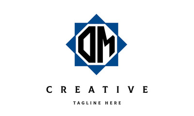 OM double square latter logo vector