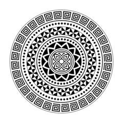 Polynesian Hawaiian tattoo style circle mandala, vector design, sun maori style