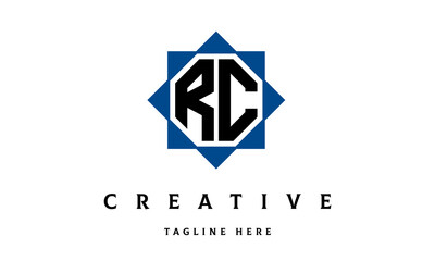 RC double square latter logo vector