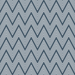 Seamless pattern of navy blue and white zigzag pattern with stripes decoration on navy blue background