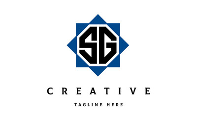 Fototapeta premium SG double square latter logo vector