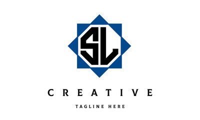 Naklejka premium SL double square latter logo vector