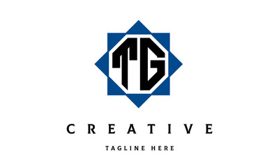 TG double square latter logo vector