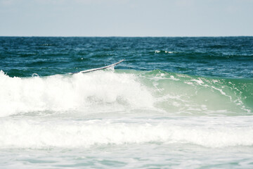 surfing on the beach