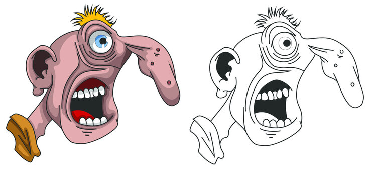 caricature d'un vieux monsieur au nez pustuleux