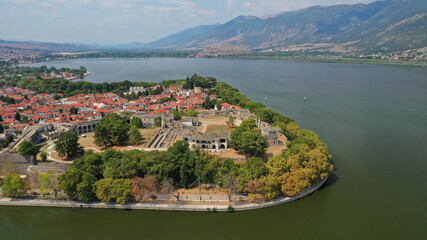 Aerial drone photo of iconic castle and ancinet citadel of Ioannina featuring Byzantine Museum, Its...