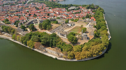 Aerial drone photo of iconic castle and ancinet citadel of Ioannina featuring Byzantine Museum, Its...
