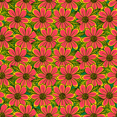Flowers Seamless Pattern for party, anniversary, birthday. Design for banner, poster, card, invitation and scrapbook