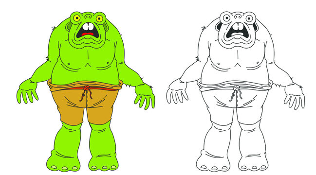 Monstre vert affol&eacute; qui &agrave; peur