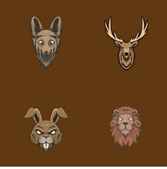 wild animals logo mascot template