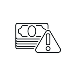 Dangerous money linear icon. Corruption. Thin line customizable illustration. Vector isolated outline drawing. Editable stroke