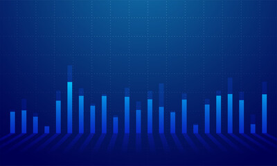 Financial data graph chart, vector illustration