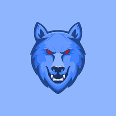 wolf head logo mascot template