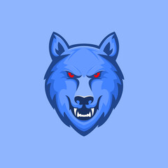 wolf head logo mascot template