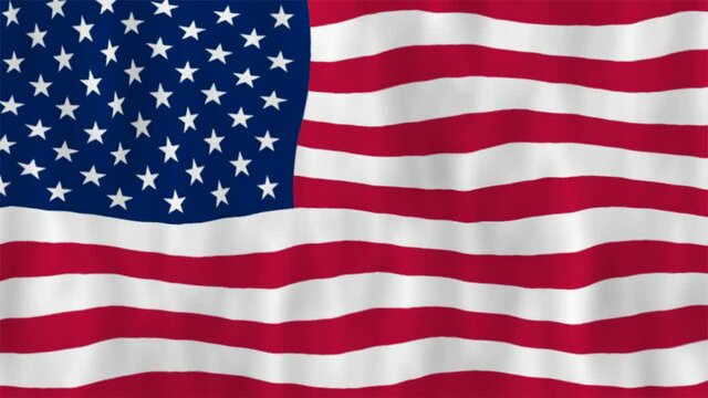 US flag 4K motion. American waving flag high quality footage, animation
