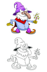 Vieux magicien amusant