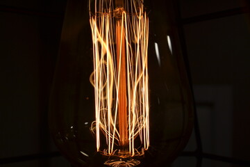 Incandescent lamp with tungsten filaments, yellow light