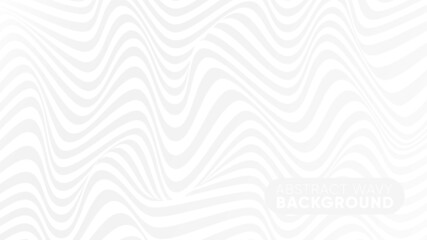 Fototapeta na wymiar Wavy lines gray abstract background. Psychedelic white and gray background design. Vector abstract geometric lines backdrop. White and gray shade colors.