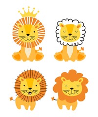 vector baby lion animal cartoon characters