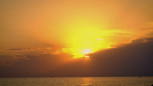 Beautiful sunset at the sea. Selective focus.