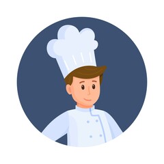 Vector illustration of chef avatar. Working in a restaurant. Head chef. Avatar for social networks. Rookie, work, restaurant. Tastes differ. The food of the gods.