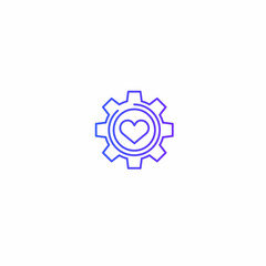 heart gear line icon.vector illustration.isolated on white background.