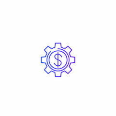 dollar cog line icon.vector illustration.isolated on white background.