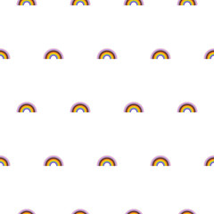 Seamless pattern on the LGBTQ theme. Seamless pattern with queer rainbow. Vector illustration with LGBTQ symbols. Rainbow stickers, digital paper, wrapping paper. Happy pride - background.