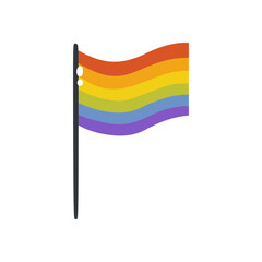 The rainbow flag is an LGBTQ symbol. Vector illustration of a rainbow flag isolated on a white background. A simple flat flag icon. Happy pride month.