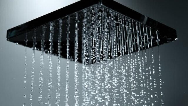 Super Slow Motion Shot of Water Falling From Shower Head at 1000fps.