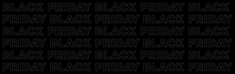 Black Friday Background Vector. Black Background with 'Black Friday' Repeated Modern Text - 460101569