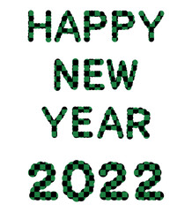 市松模様のHappy New Yearと2022の文字の素材