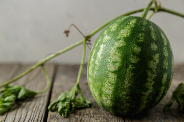Waterelon, honey watermelon on wooden table background.