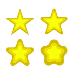 Yellow, gold, orange sparkling vector symbols Original vector sparkling star icon set. twinkling decoration, Vector.