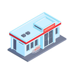 Isometric Supermarket Building