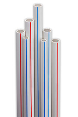 UPVC  CPVC Fittings for polypropylene pipes. Elements for pipelines. plastic piping elements. They are designed for connecting pipes. Concept sale of polypropylene fittings.