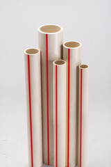 UPVC  CPVC Fittings for polypropylene pipes. Elements for pipelines. plastic piping elements. They are designed for connecting pipes. Concept sale of polypropylene fittings.