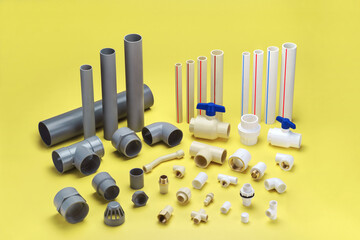 UPVC  CPVC Fittings for polypropylene pipes. Elements for pipelines. plastic piping elements. They...