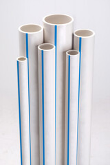 UPVC  CPVC Fittings for polypropylene pipes. Elements for pipelines. plastic piping elements. They are designed for connecting pipes. Concept sale of polypropylene fittings.